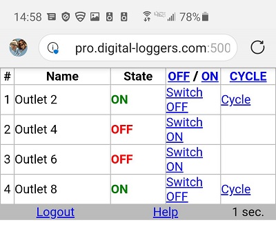 Android Power Strip Control