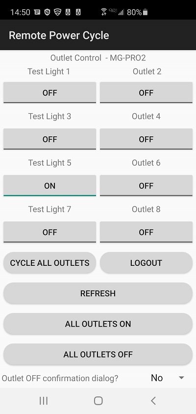 Android Power Strip Control